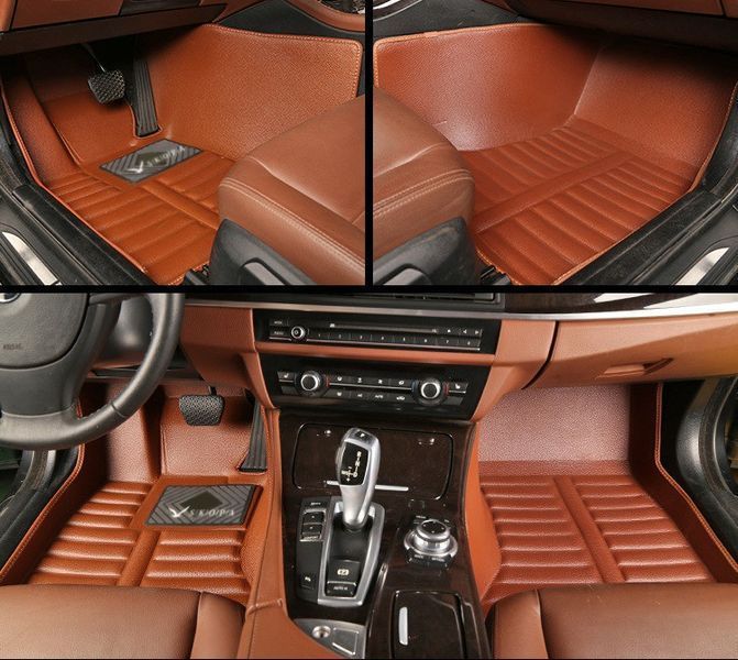 5D коврики Skopa Nissan Titan 2015- &mdash; экокожа, полное закрытие пола KM-51 brown фото