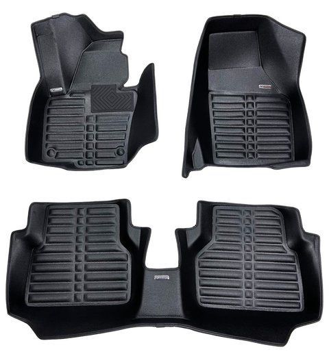 5D килимки Skopa Volkswagen Tiguan 2011-2015 &mdash; екошкіра, повне закриття підлоги KM-07 black фото
