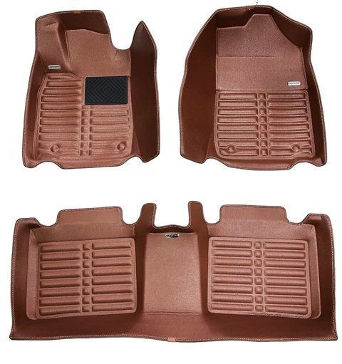 5D коврики Skopa Lexus ES 2012-2018 &mdash; экокожа, полное закрытие пола KM-111 brown фото