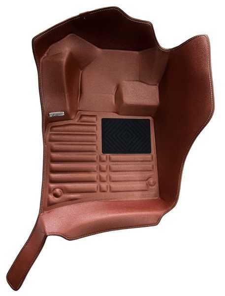 5D коврики Skopa Audi Q7 2005-2015 &mdash; экокожа, полное закрытие пола KM-19 brown фото