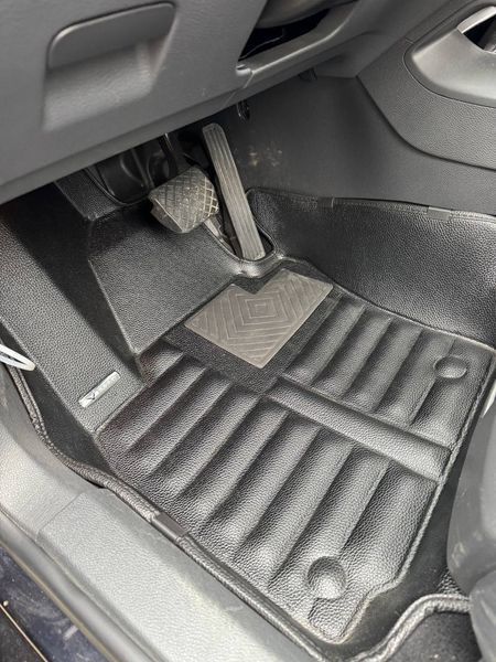 5D коврики Skopa Volkswagen Scirocco 2008-2017 &mdash; экокожа, полное закрытие пола KM-123 black фото